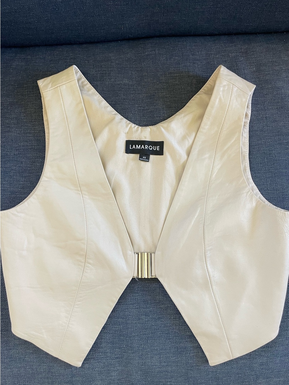 Lamarque Cream Leather Vest